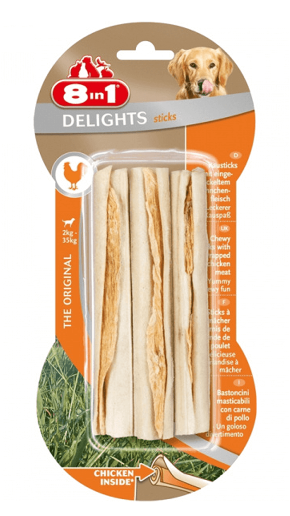 8in1 Delights Bones Köpekler için Tavuklu Ağız Bakım Kemiği (3'lü) Sticks 75gr