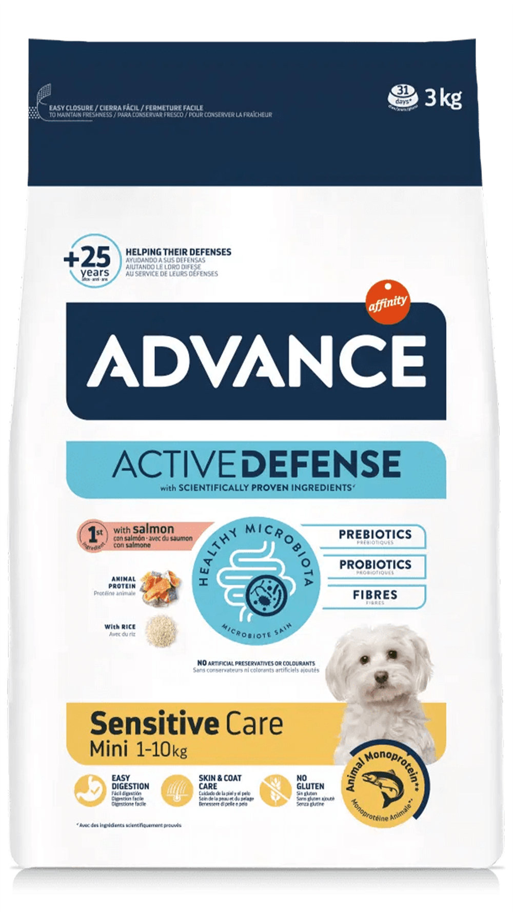 Advance Somonlu ve Pirinçli Hassas Küçük Irk Yetişkin Köpek Maması 3kg