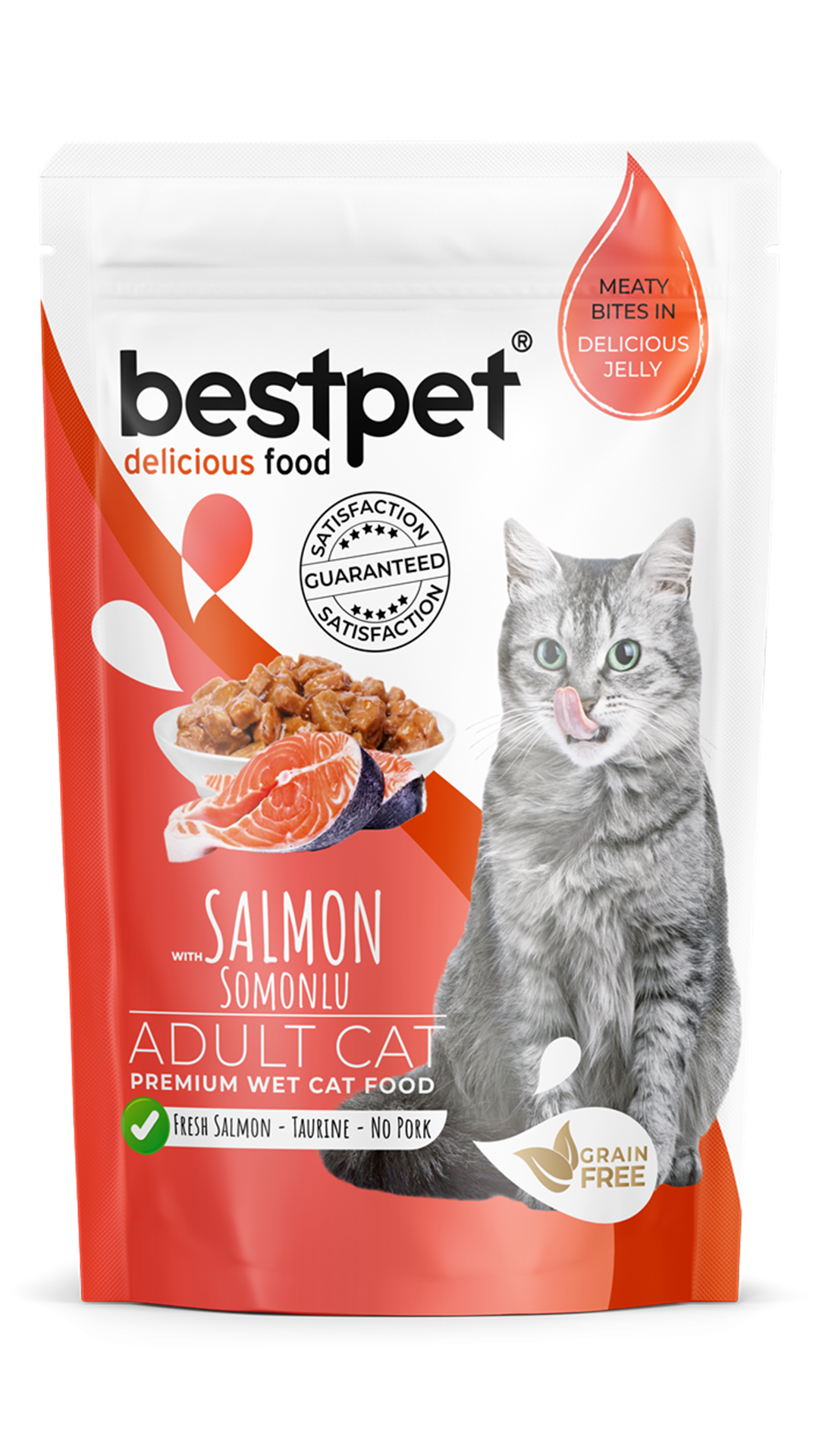 BestPet Pouch Somonlu Yetişkin Kedi Konservesi 85gr