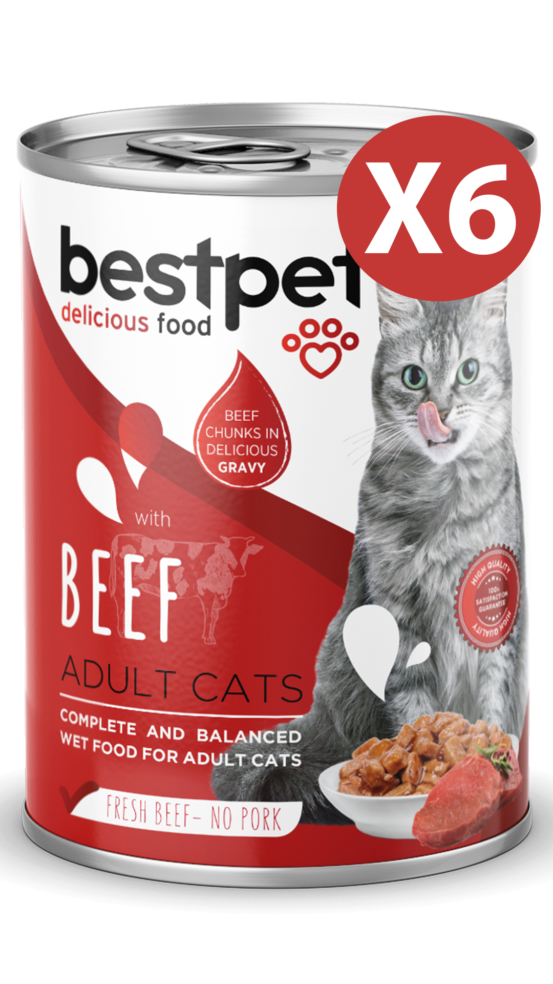 BestPet Sığır Etli Yetişkin Kedi Konservesi 400gr 6 Adet