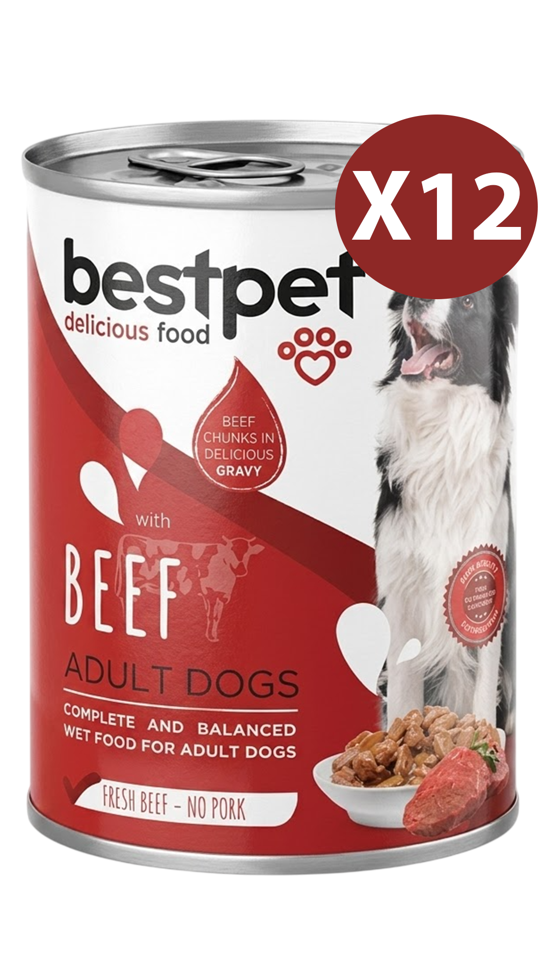 BestPet Sığır Etli Yetişkin Köpek Konservesi 400gr 12 Adet