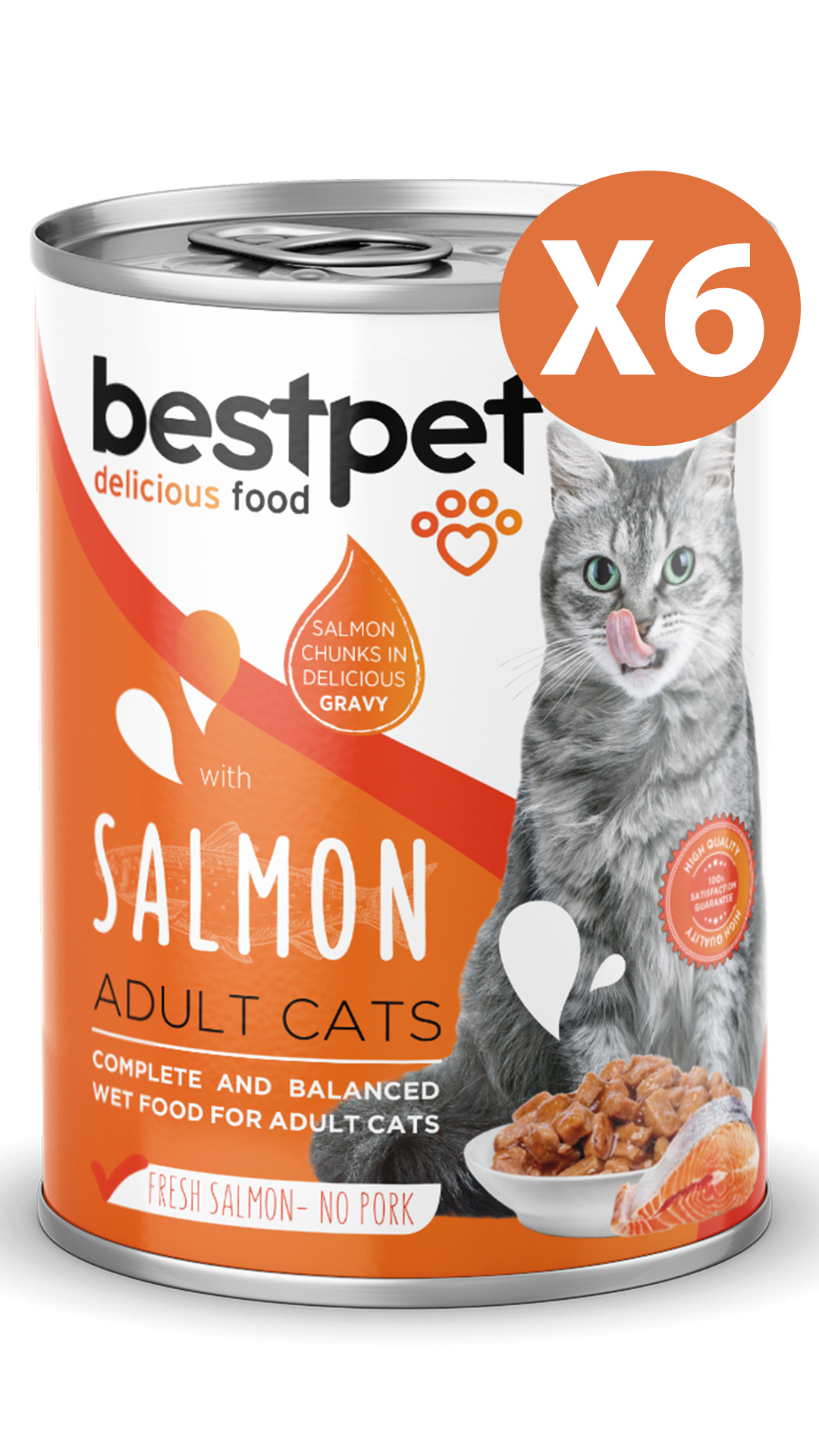 BestPet Somon Balıklı Yetişkin Kedi Konservesi 400gr 6 Adet