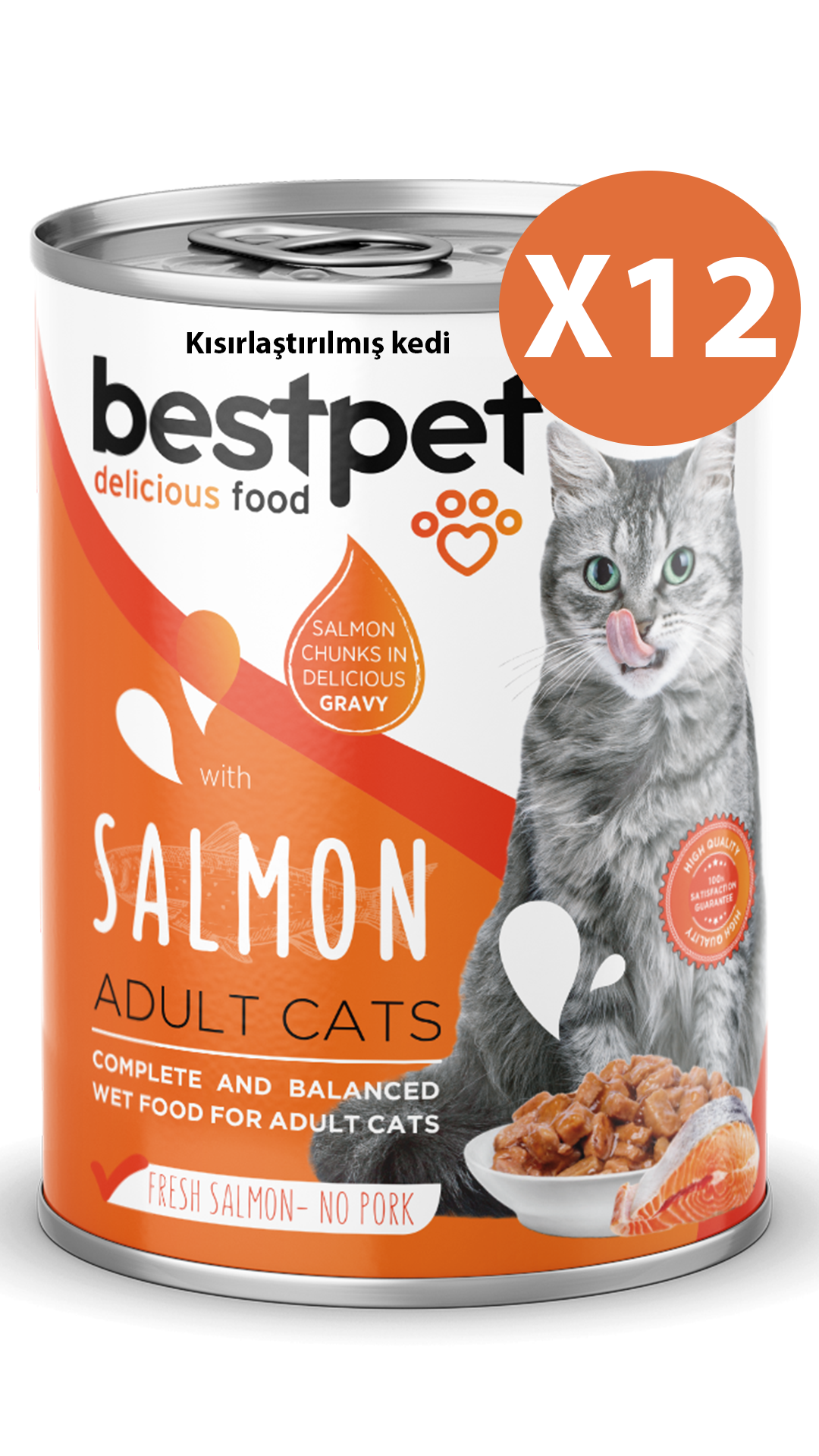 BestPet Somonlu Kısırlaştırılmış Kedi Konservesi 400gr 12 Adet