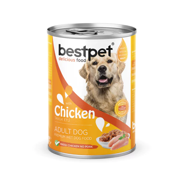 BestPet Sos İçinde Parça Tavuk Etli Yetişkin Köpek Konservesi 400gr