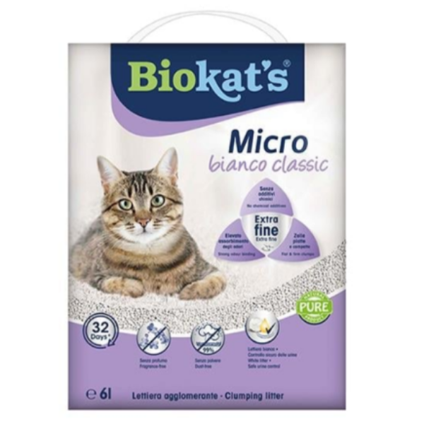 BIOKATS KEDİ KUMU MICRO BIANCO CLASSIC 6LT