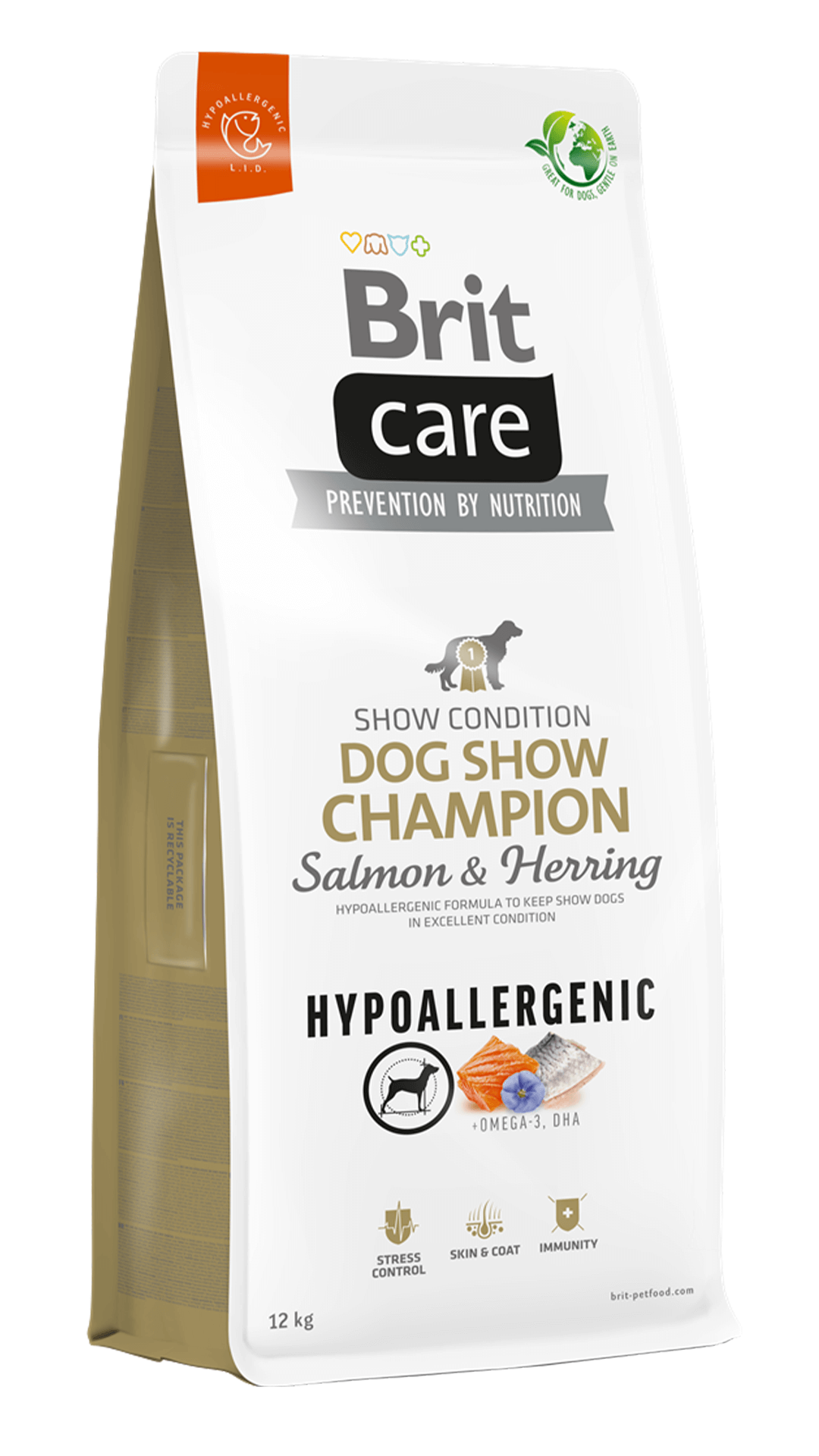 Brit Care Hypo-Allergenic Dog Show Champion Somon ve Ringa Balıklı Yetişkin Köpek Maması 12kg