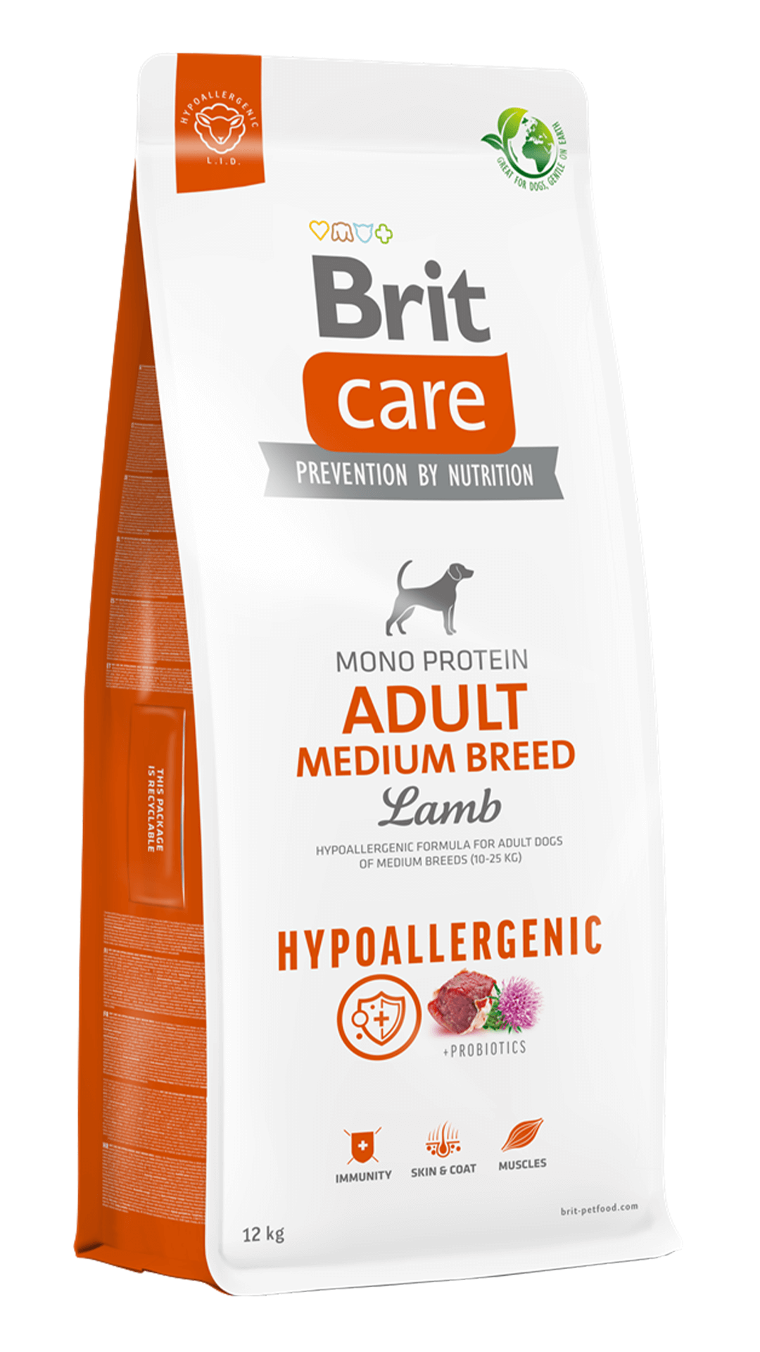 Brit Care Hypo-Allergenic Kuzulu ve Pirinçli Orta Irk Yetişkin Köpek Maması 12kg
