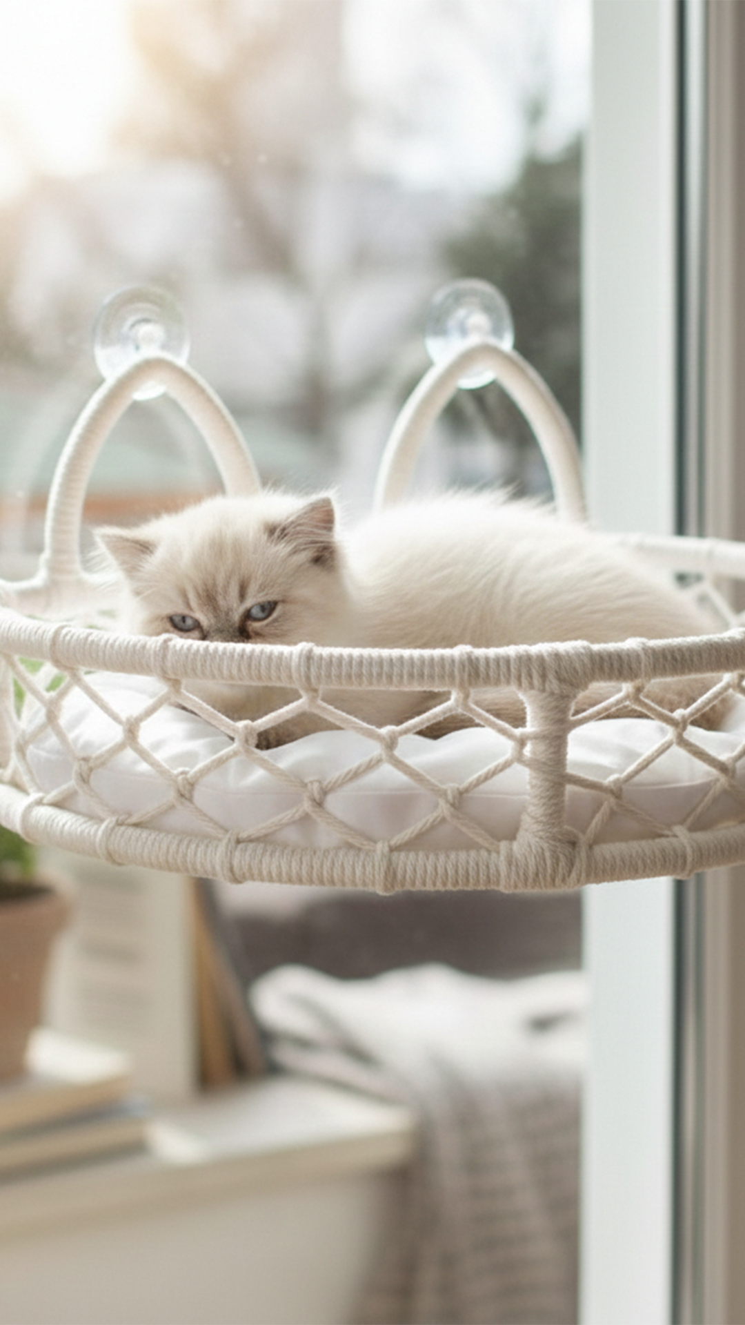 Cam Güzeli Cama Vakumlu Kedi Yatağı