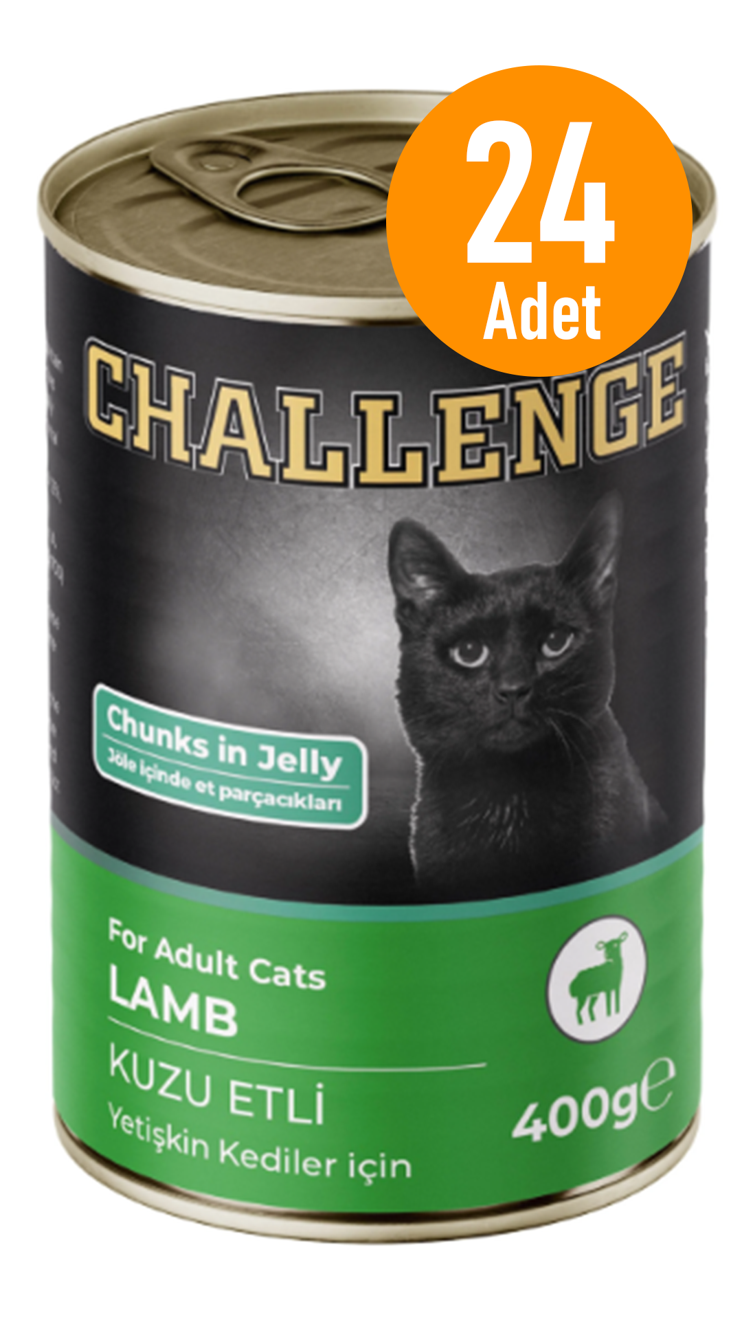 CHALLENGE KONSERVE KEDİ KUZU ETLİ 400GR 24 ADET
