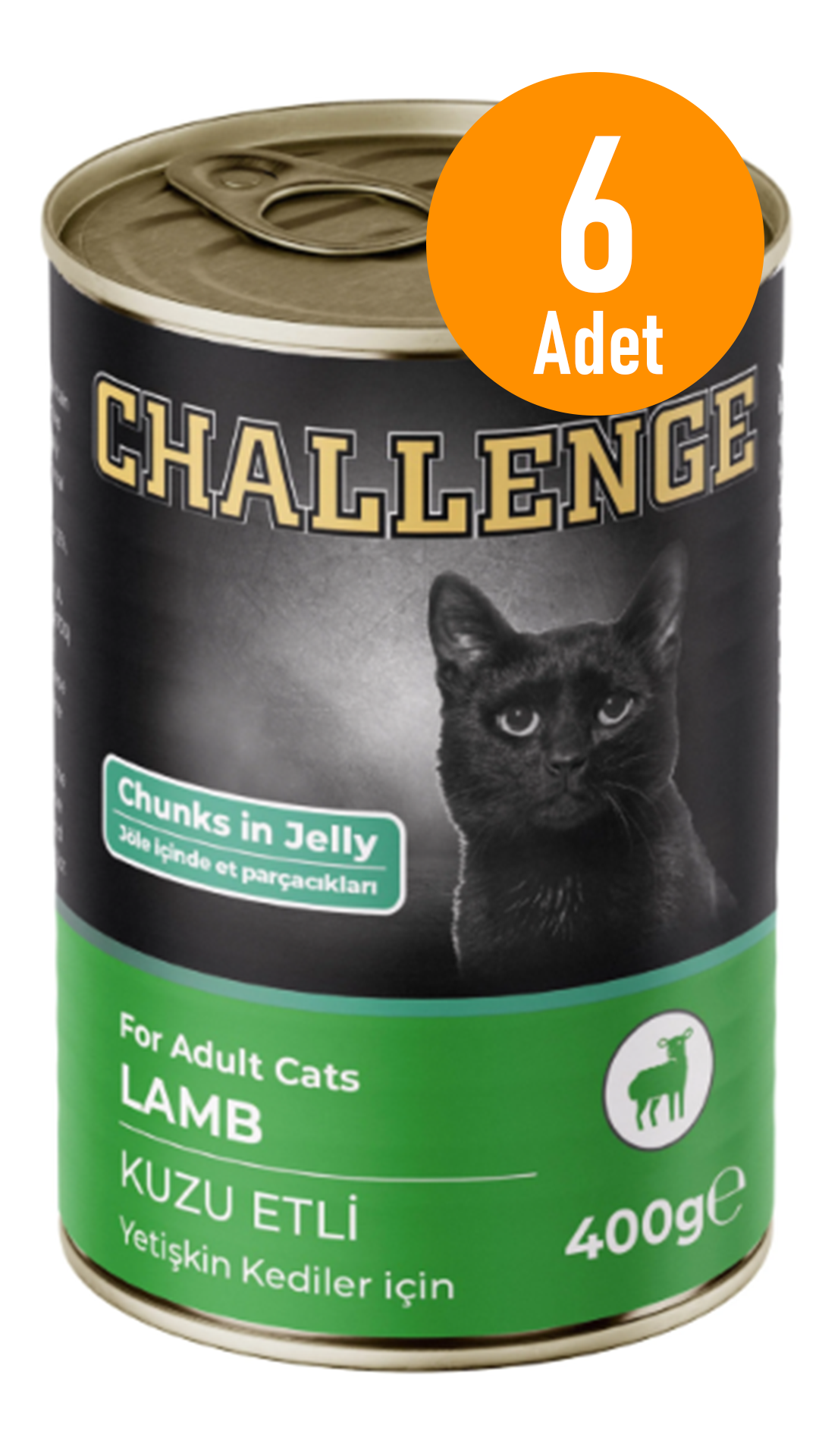 Challenge Kuzu Etli Yetişkin Kedi Konservesi 400 gr 6 Adet