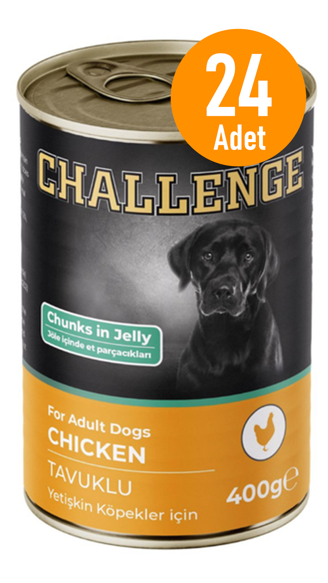 Challenge Tavuklu Yetişkin Köpek Konservesi 400 gr 24 Adet