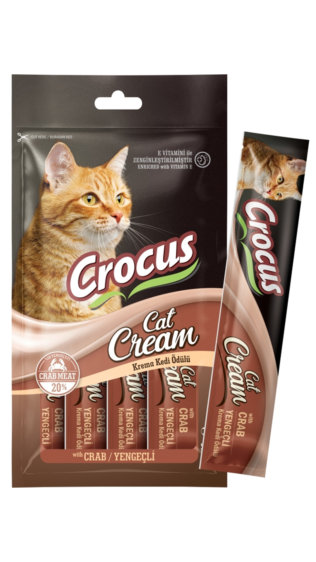CROCUS YENGEÇLİ KREMA KEDİ ÖDÜLÜ 4x15GR