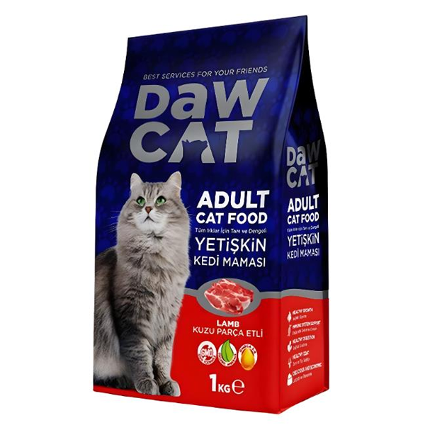 Dawcat Kuzu Parça Etli Yetişkin Kedi Maması 1 Kg 
