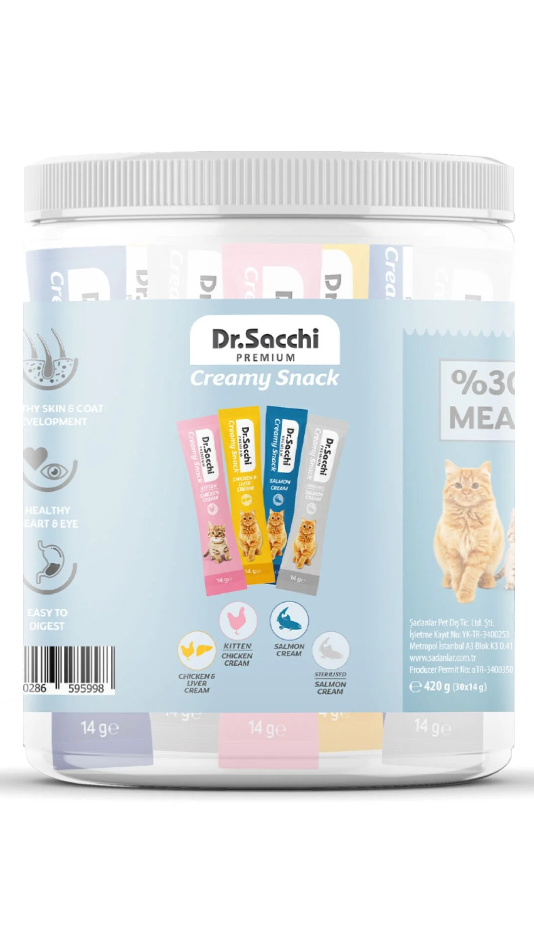 Dr.Sacchi Creamy Snack 14 Gr Karışık- 30Lu Kavanoz