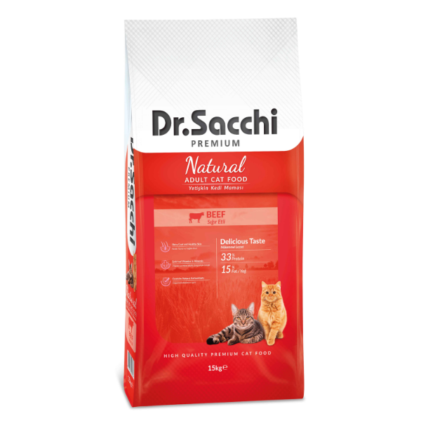 Dr.Sacchi Premium Natural Biftekli Yetişkin Kedi Maması 15kg