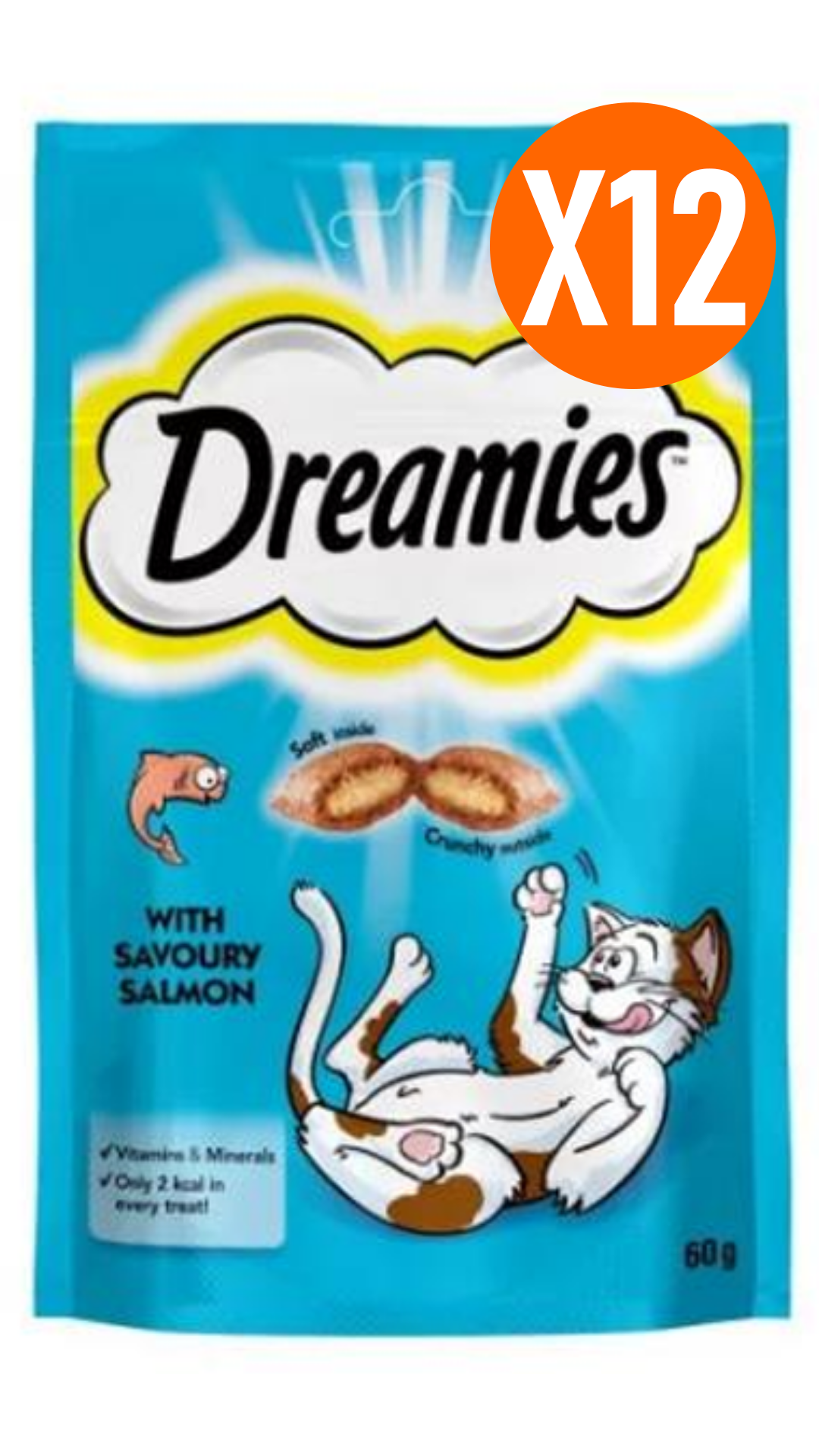 Dreamies İç Dolgulu Somonlu Kedi Ödül Bisküvisi 60 gr 12 Adet