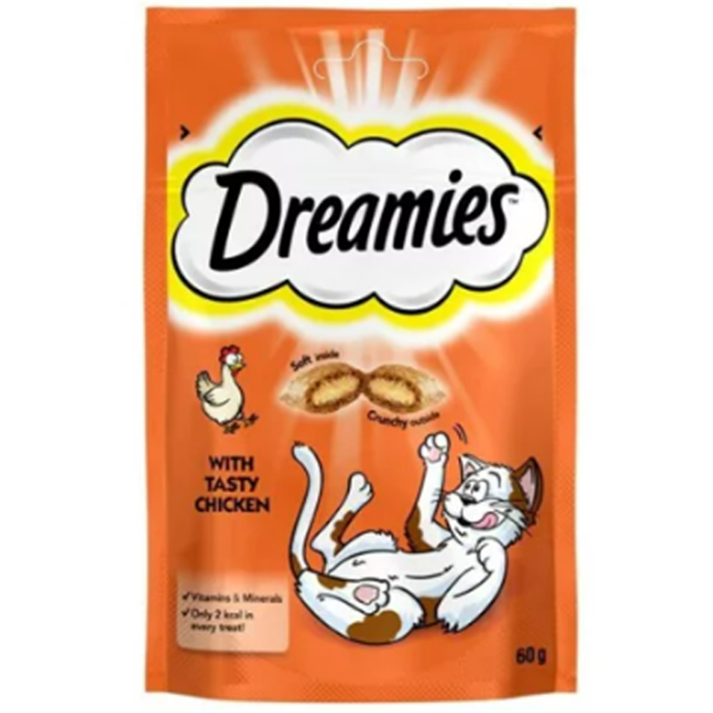 Dreamies İç Dolgulu Tavuklu Kedi Ödül Bisküvisi 60 gr
