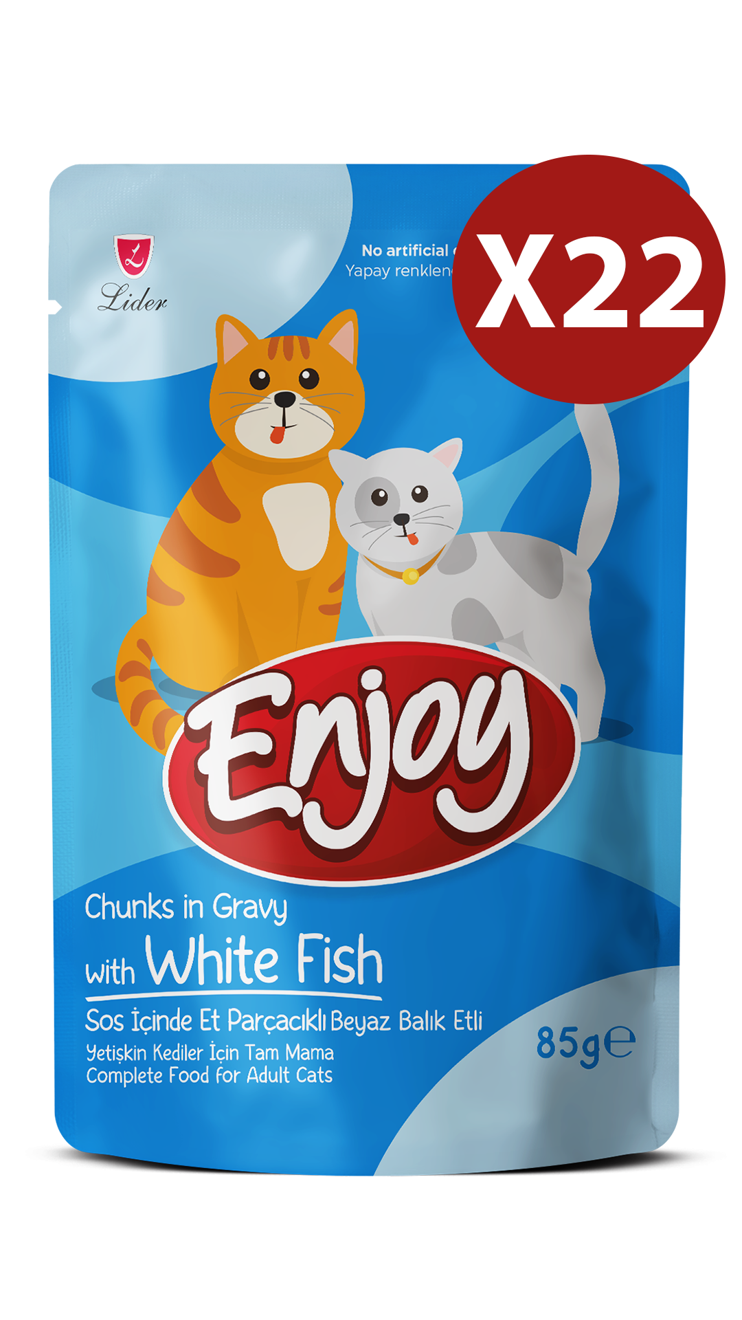 ENJOY POUCH ET PARÇACIKLI BEYAZ BALIKLI KEDİ 85G