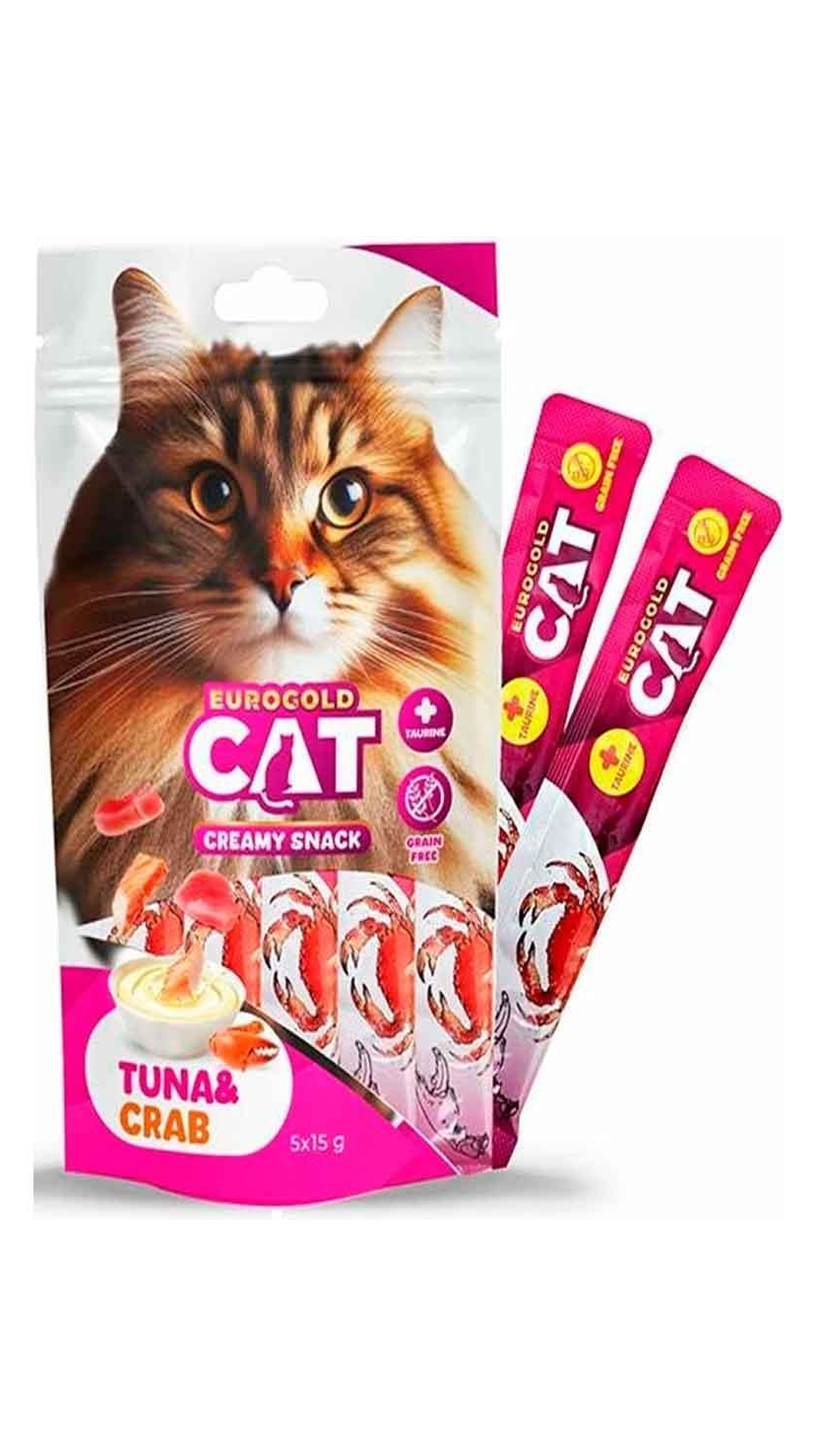 EuroGold Cat Sıvı Kedi Ödülü Ton - Yengeç 5x15Gr