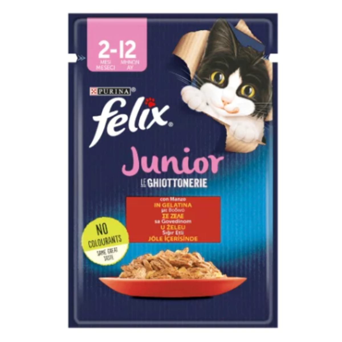 Felix Pouch Jöle İçinde Sığır Etli Yavru Kedi Konservesi 85gr