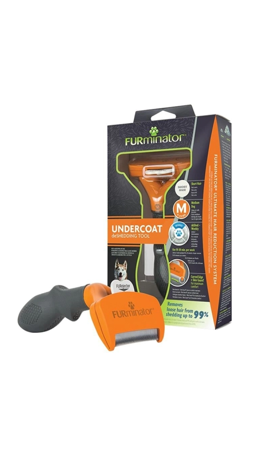 Furminator Orta Irk Kısa Tüylü Köpek Tarağı [M]
