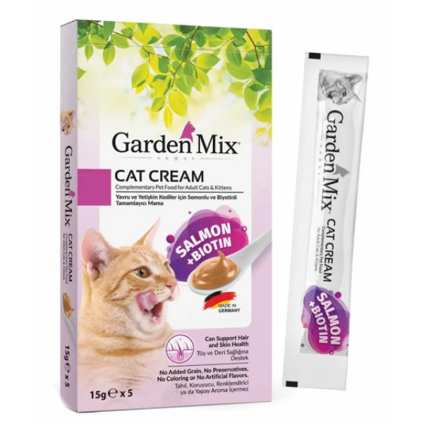 Garden Mix Biyotin ve Somonlu Krema Kedi Ödül Maması 15gr (5'li)