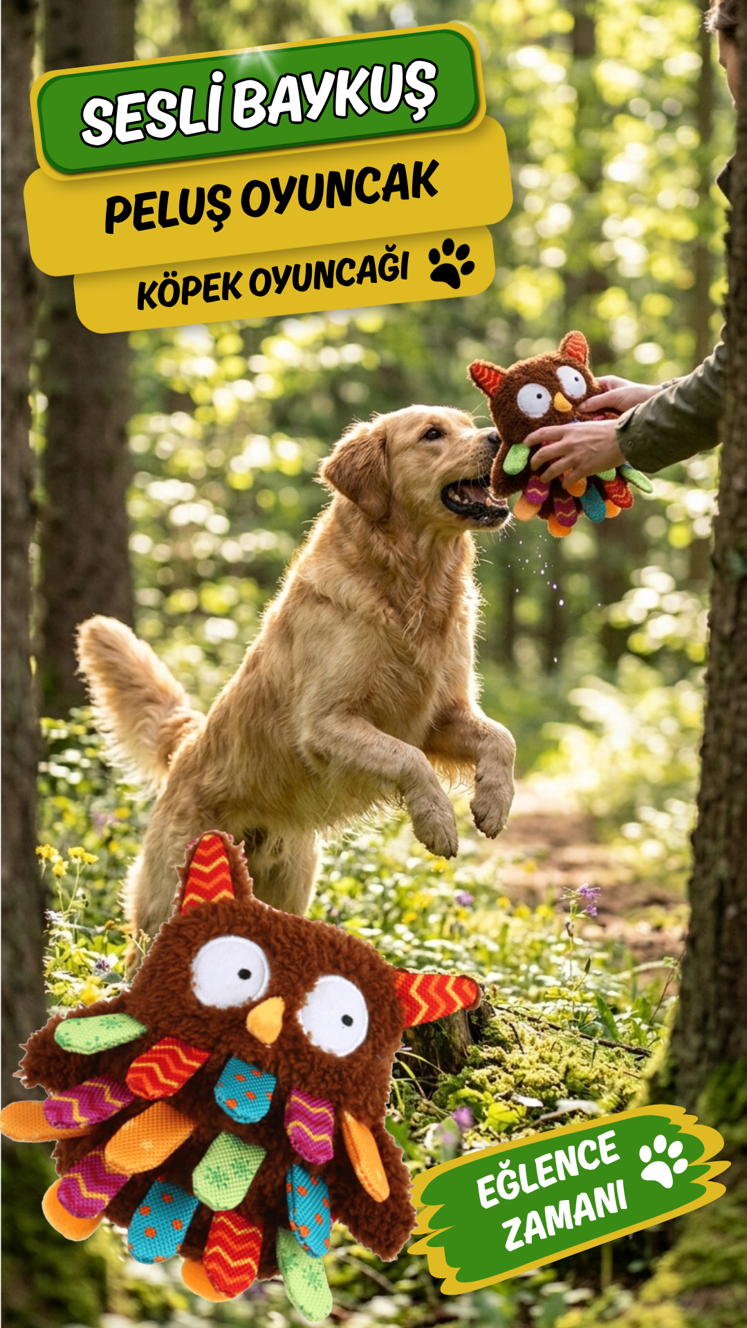 GiGwi Plush Friendz Sesli Baykuş Köpek Oyuncağı 13cm