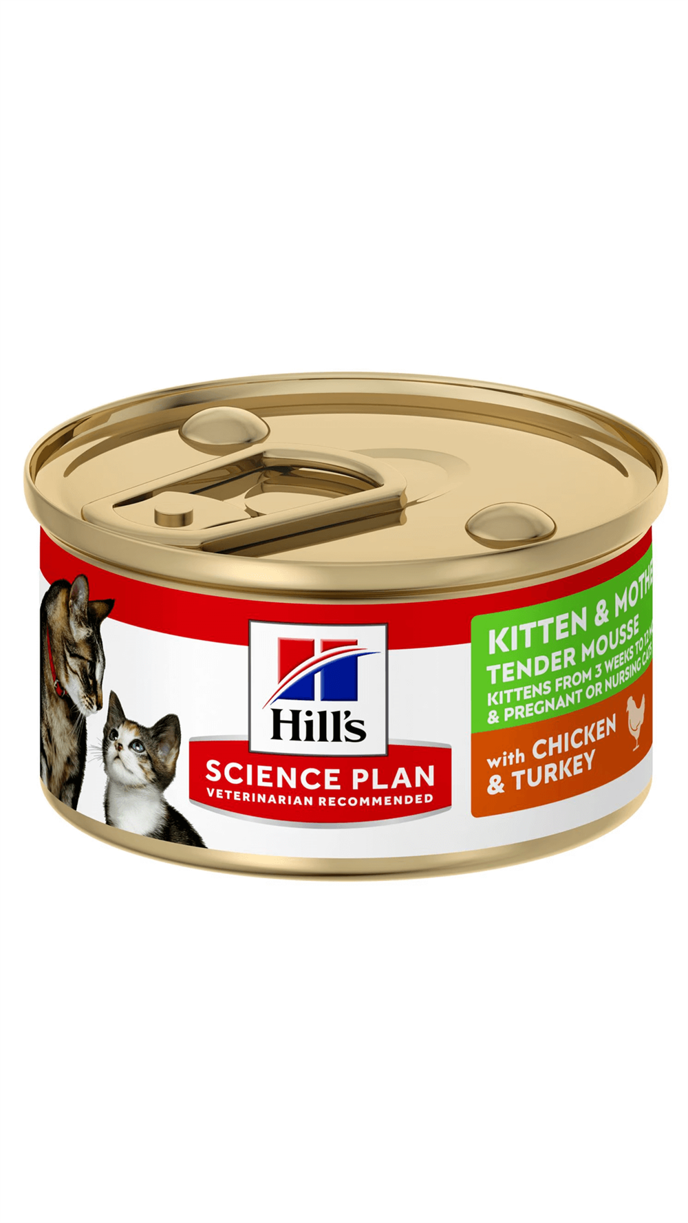 Hill's Kitten&Mother Mousse Tavuklu ve Hindili Yumuşak Yavru Kedi Konservesi 85gr