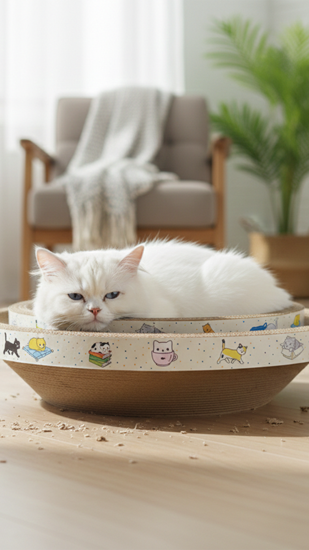 KARTON KEDİ TIRMALAMA KEDİ DESENLİ