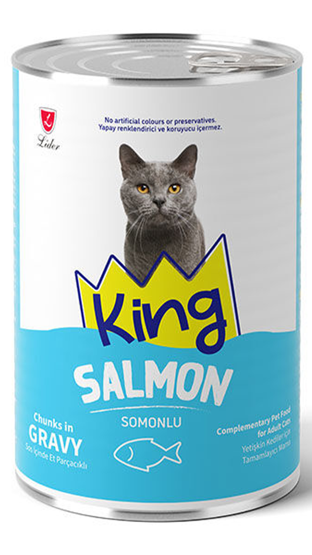 King Sos İçerisinde Et Parçacıklı Somonlu Kedi Konservesi 400 gr