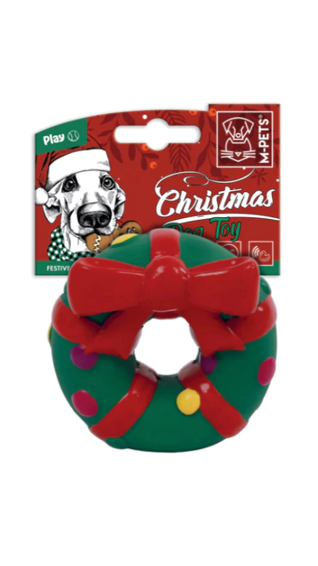 M-PETS CHRISTMAS FESTIVE WREATH KÖPEK OYUNCAĞI