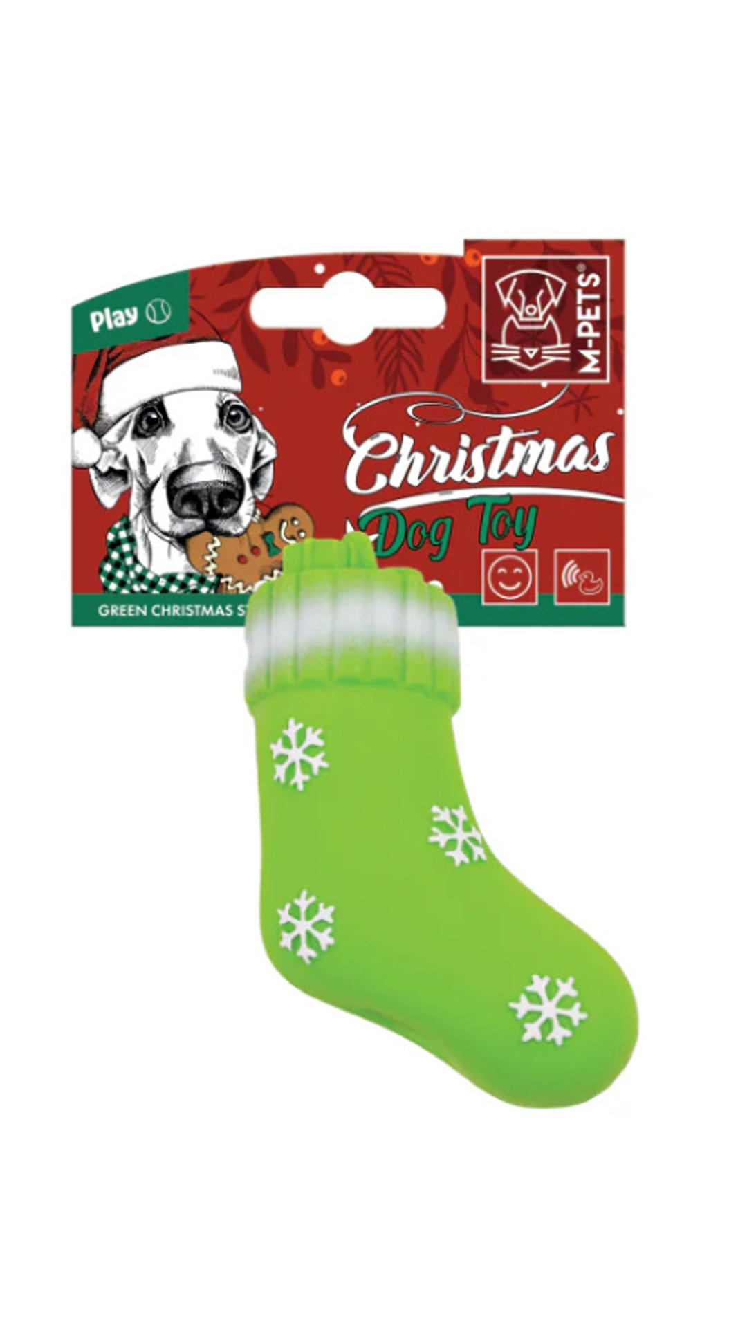 M-PETS CHRISTMAS GREEN STOCKING KÖPEK OYUNCAĞI 13C