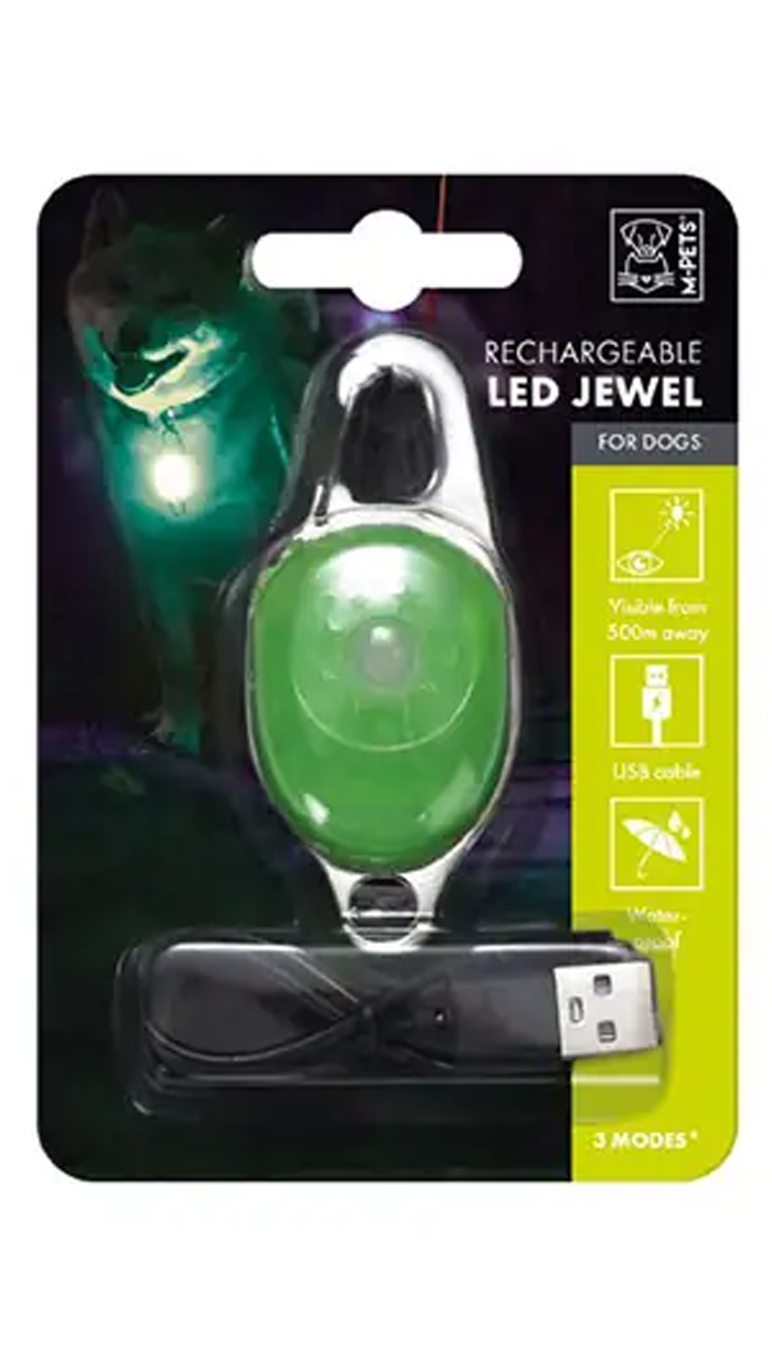 M-PETS LED JEWEL GÜLENLİK IŞIĞI GREEN