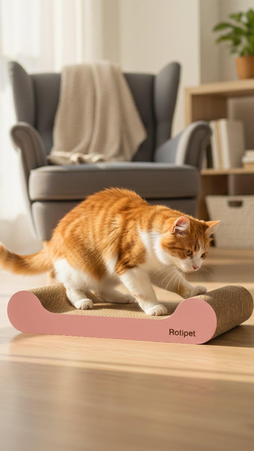 MERRY KARTON KEDİ TIRMALAMA ŞEKERPEMBE