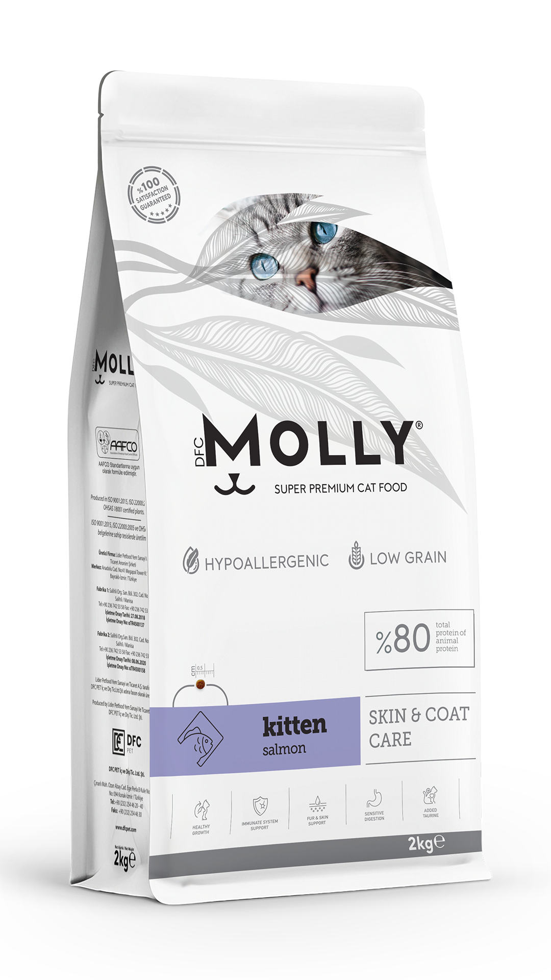 Molly Hipoalerjenik Somonlu Düşük Tahıllı Yavru Kedi Maması 2kg