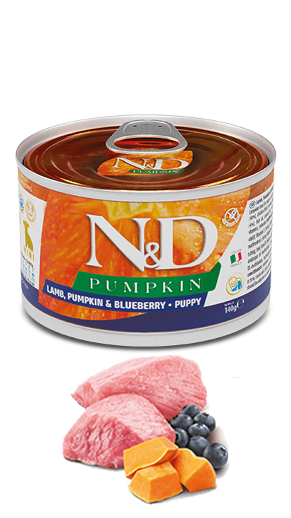 N&D Pumpkin Kuzu&Yaban Mersini&Balkabağı Yavru Yaş Köpek Konservesi 140gr 