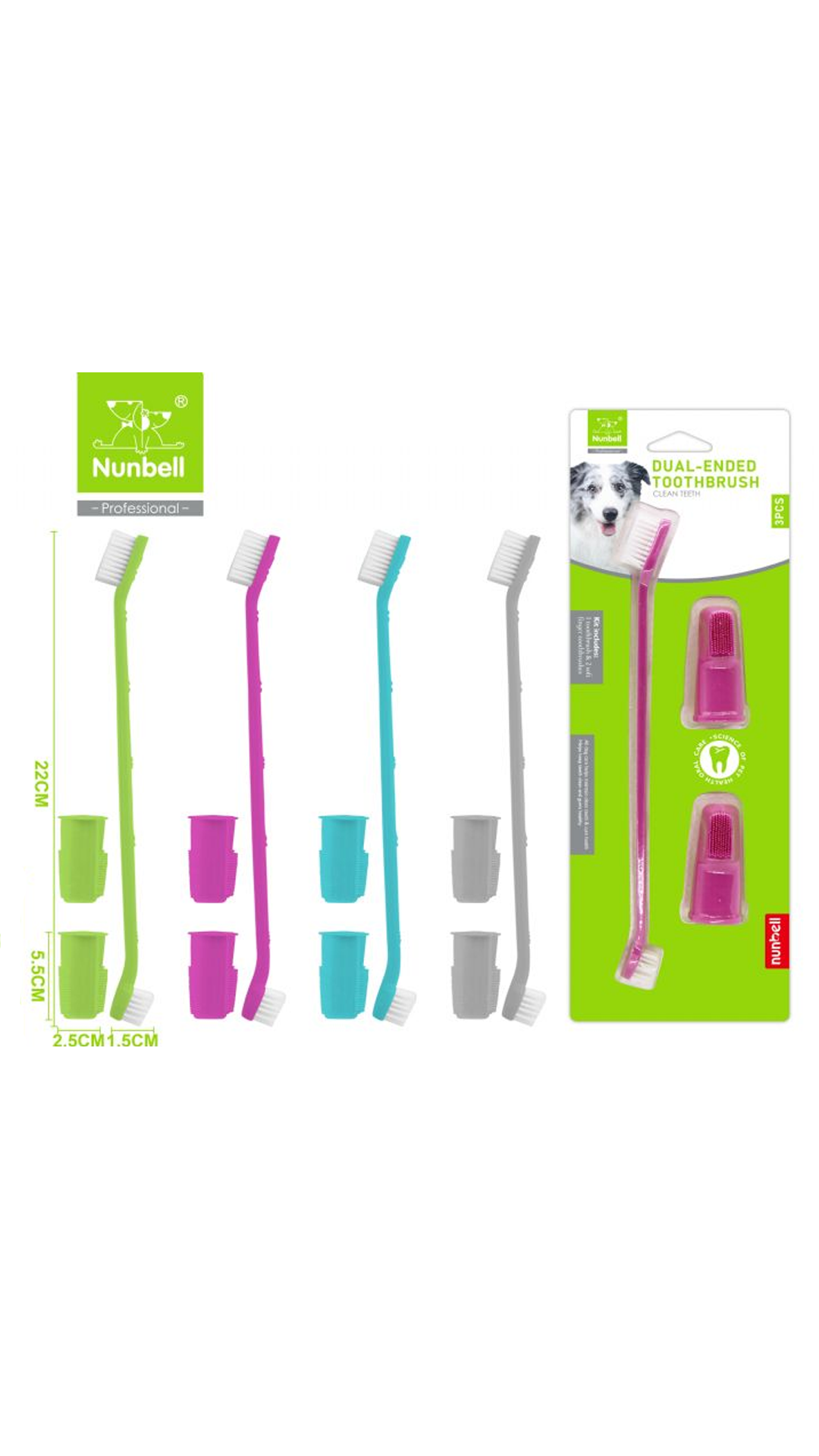 NUNBELL DİŞ FIRÇASI 3 LÜ PARMAKLI