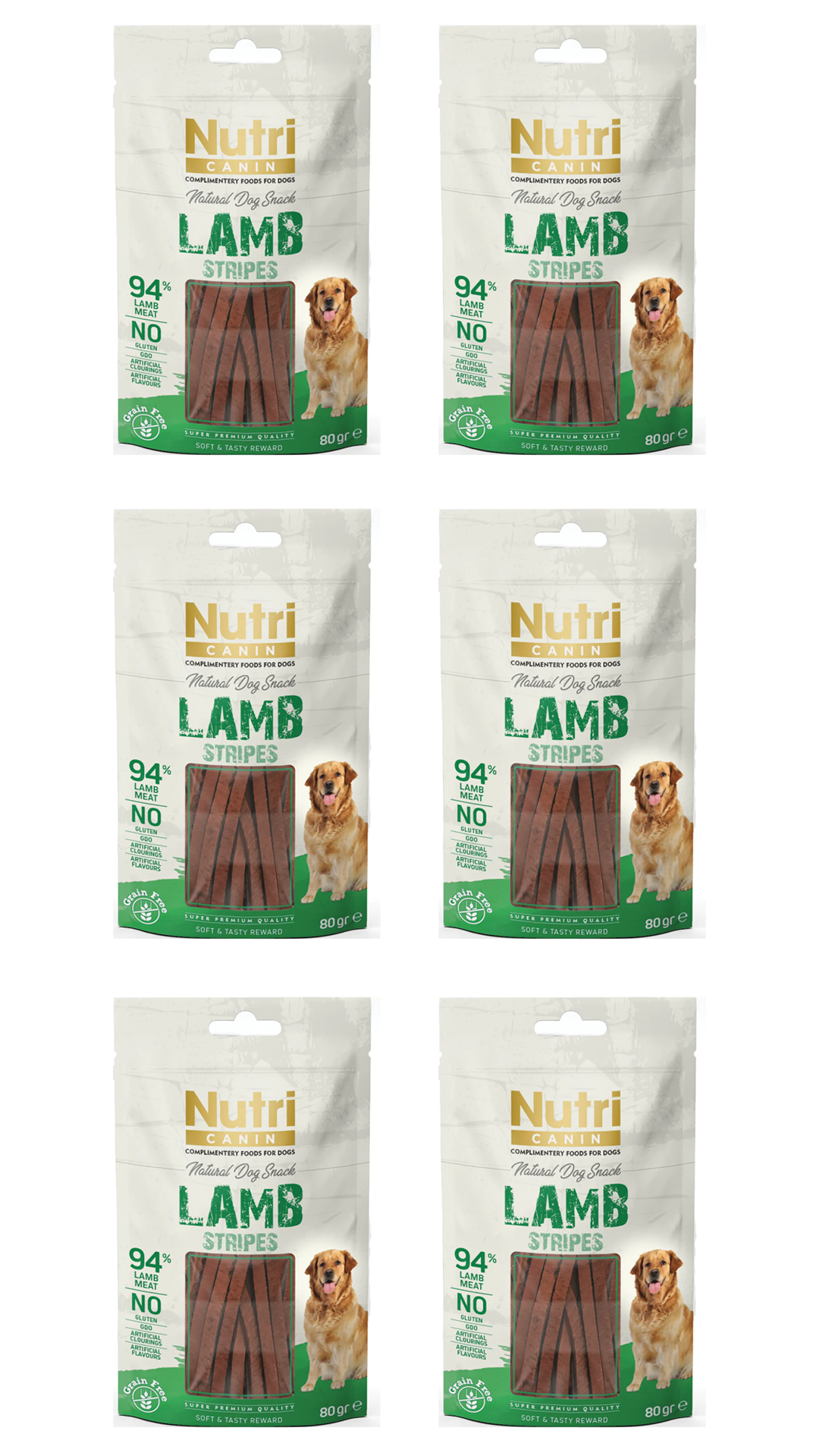 Nutri Canin %94 Kuzu Etli Tahılsız Çubuk Köpek Ödül Maması 80gr 6 Adet