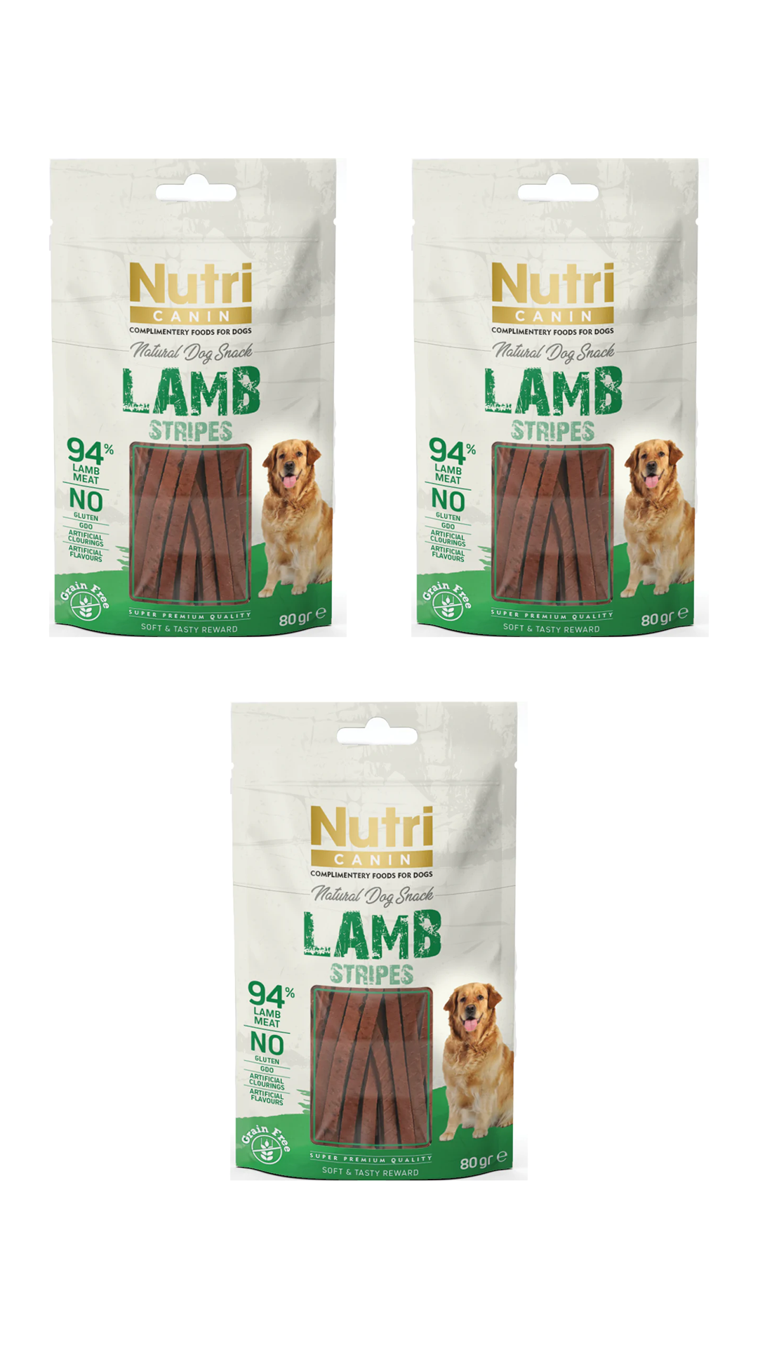 NUTRI CANIN LAMB STRIPES SNACK 80 GR