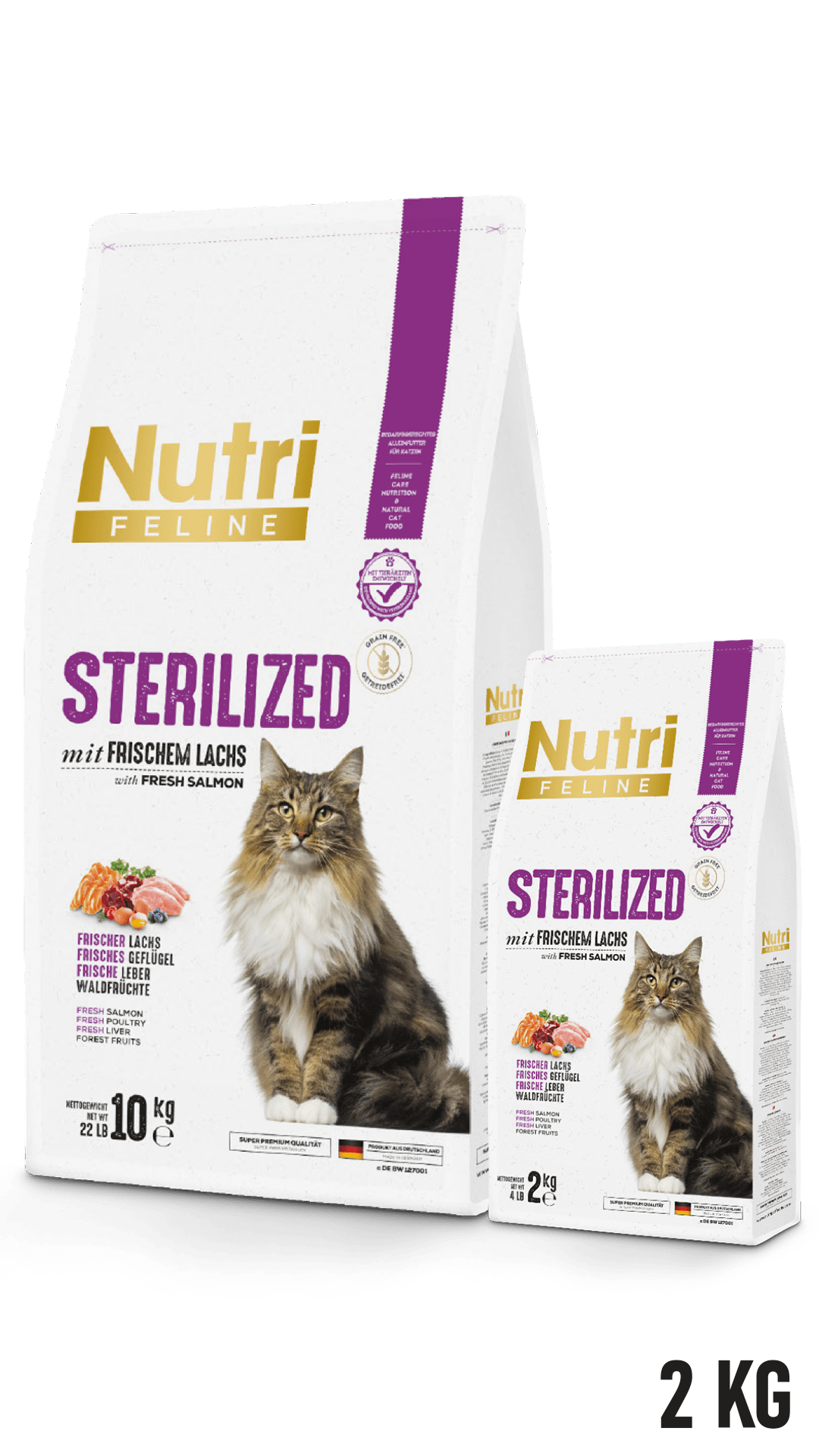 Nutri Feline Somonlu Tahılsız Kısırlaştırılmış Kedi Maması 2kg