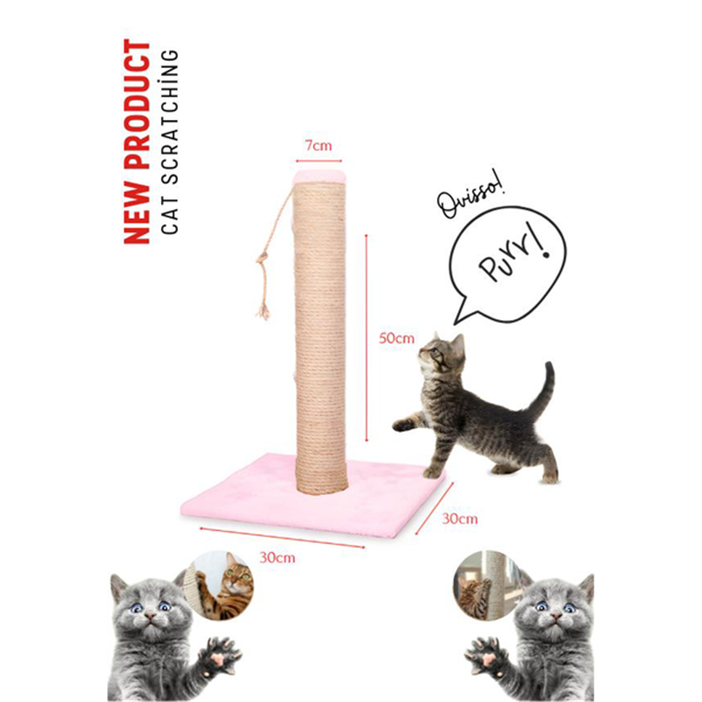 Pembe Kedi Tırmalama Tahtası & Ağacı & Oyun Alanı 50 cm