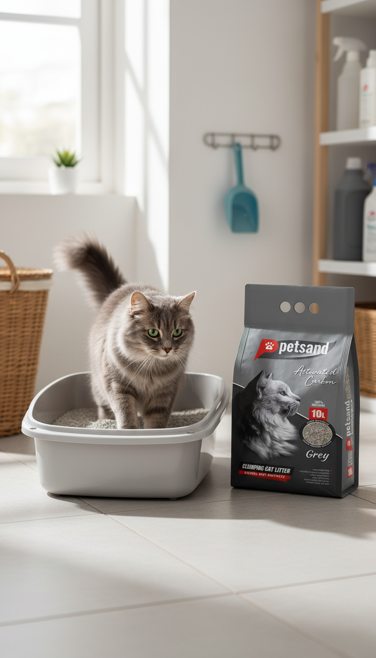 PETSAN 10 LT AKTİF KARBON FLAT BOTTOM KEDİ KUMU
