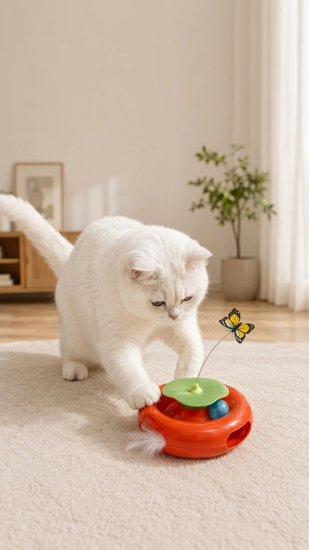 PİLLİ DÖNEN KELEBEK KEDİ OYUNCAĞI BÜYÜK BOY