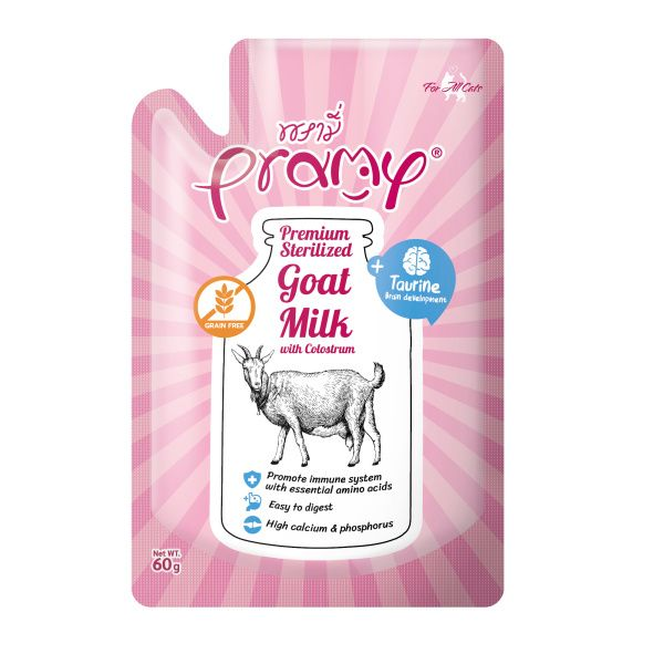 Pramy Yavru Kediler İçin Kolostrum ve Taurinli Sterilize Keçi Sütü 60gr
