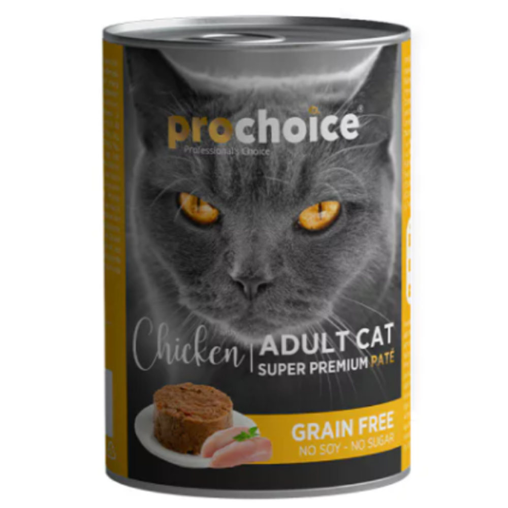 ProChoice Tavuk Etli Şekersiz Tahılsız Ezme Yetişkin Kedi Konservesi 400 gr