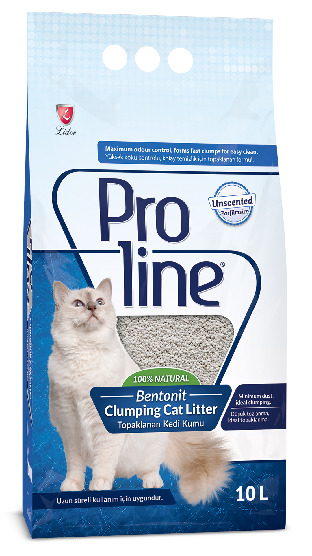 Proline Parfümsüz Topaklanan Bentonit Kedi Kumu 10 LT