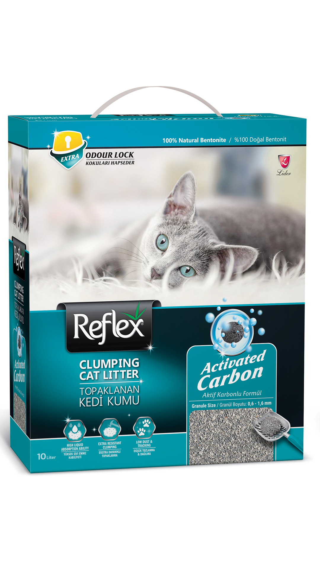 Reflex Aktif Karbonlu Süper Hızlı Topaklanan Kedi Kumu 10 Lt