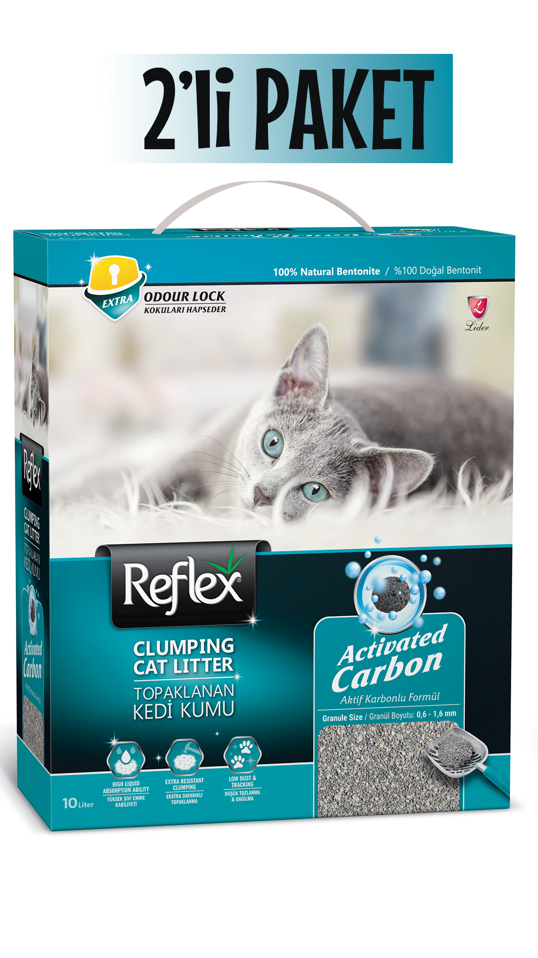 Reflex Aktif Karbonlu Süper Hızlı Topaklanan Kedi Kumu 10 LT