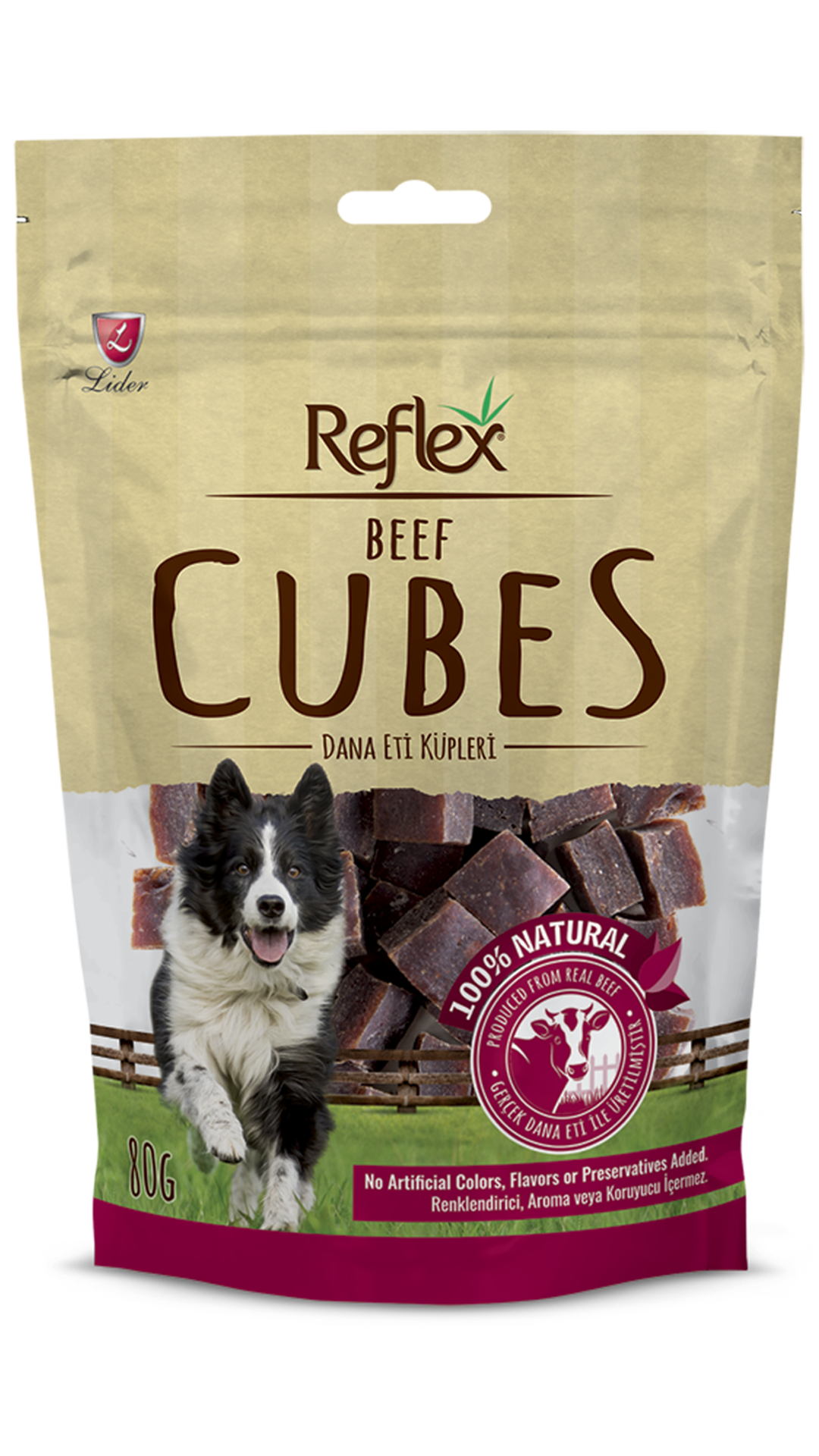 Reflex Biftekli Küp Dilimli Köpek Ödül Maması 80gr