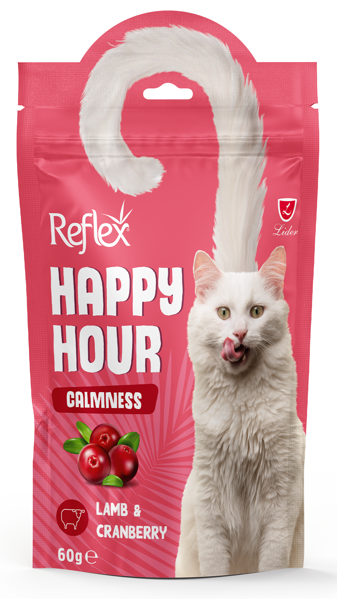 Reflex Happy Hour Calmness Kuzulu ve Kızılcıklı Kedi Ödül Maması 60gr